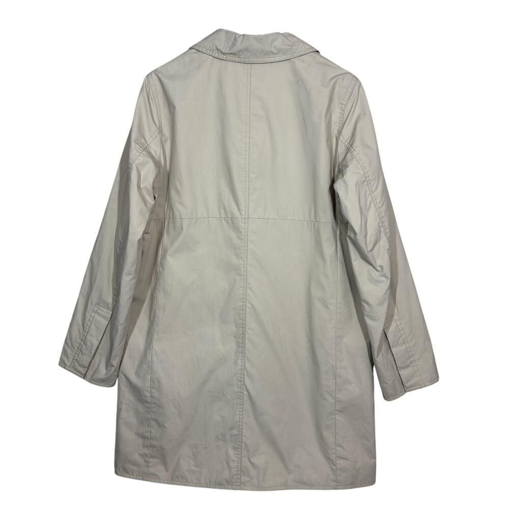 Coach Jacket Trench Hidden Button Collar Khaki Casual Resistant Camel Coat - L - Picture 2 of 9